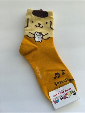 Cute Yellow Character Crew Socks - Pom Pom Purin Style